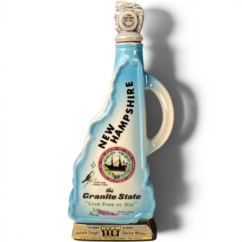 Vintage 1968 Jim Beam New Hampshire Granite State Regal China Decanter Bottle